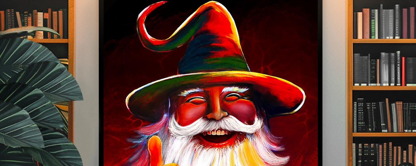 Happy Wizard auf Leinwand