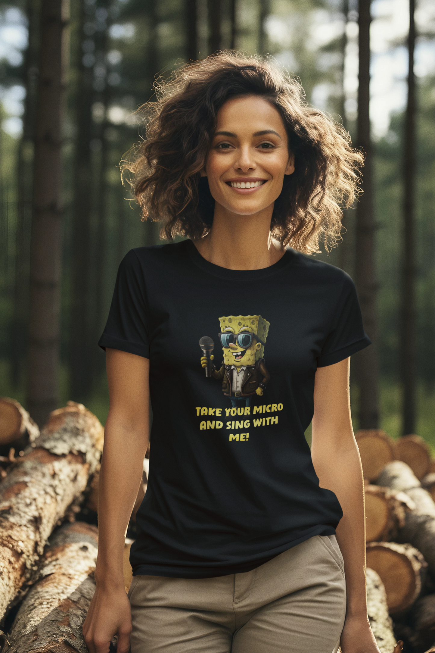 Damen T-Shirt Sing with me