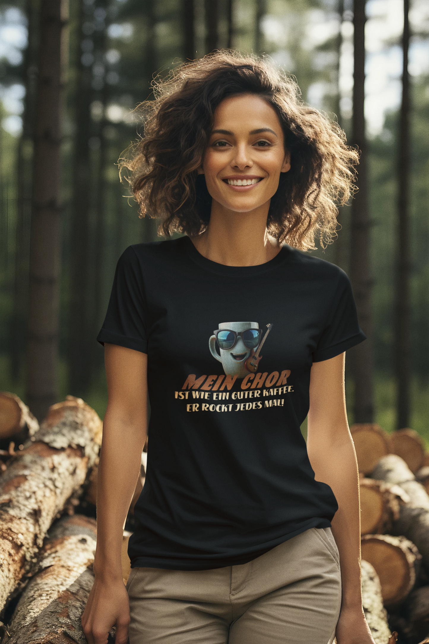 Damen T-Shirt Chor Kaffee