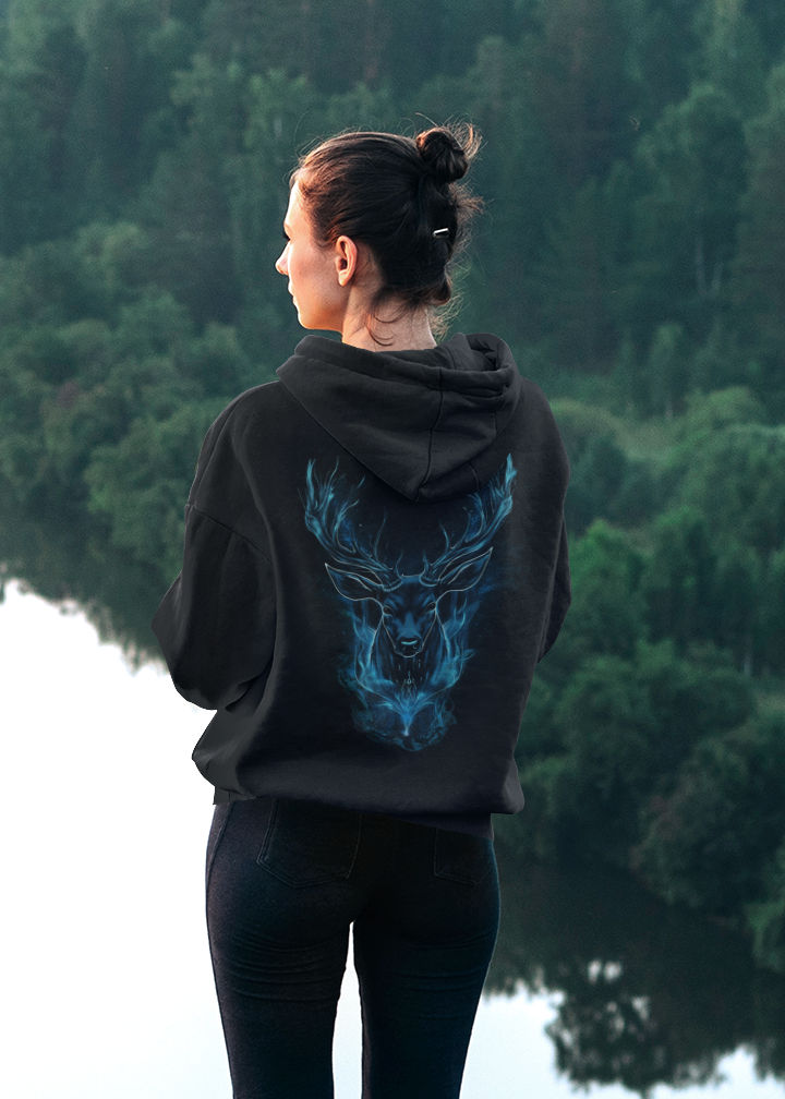 Magic Blue Hunt Backprint_Classic Hoodie - Mit Taschendruck