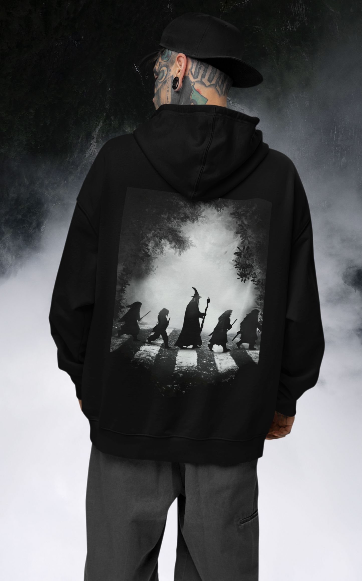 Walking Wizard Backprint_Classic Hoodie - Mit Taschendruck