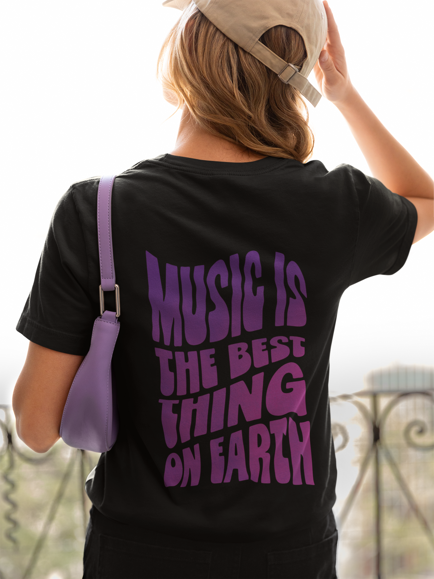 Damen T-Shirt Best Thing on Earth Lila Backprint