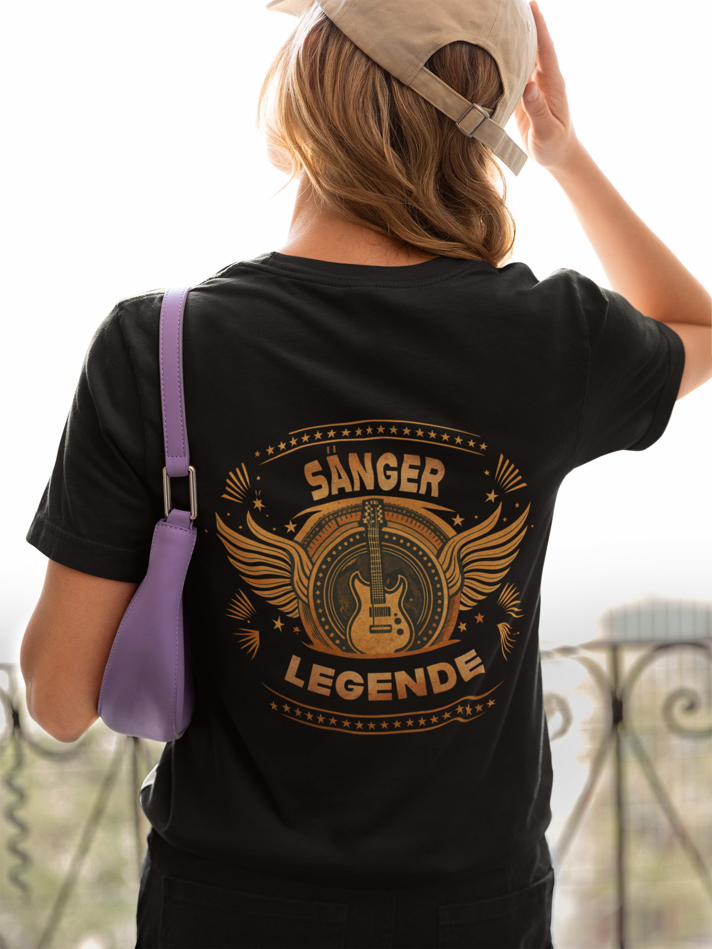 Damen T-Shirt Sänger Legende Backprint