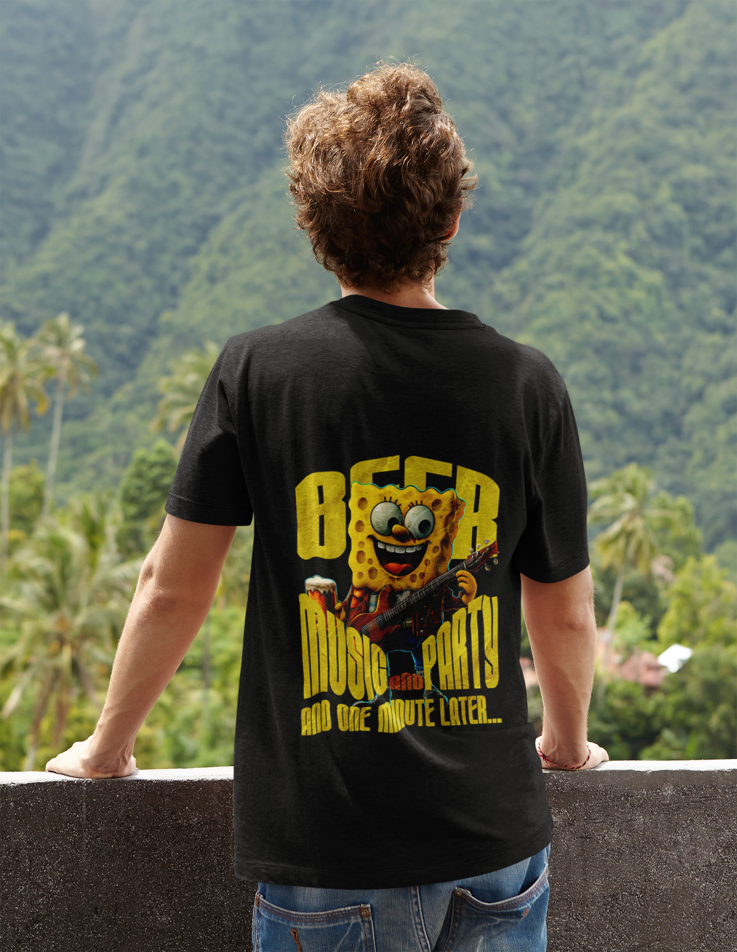 T-Shirt Beer Music and Party Unisex Backprint