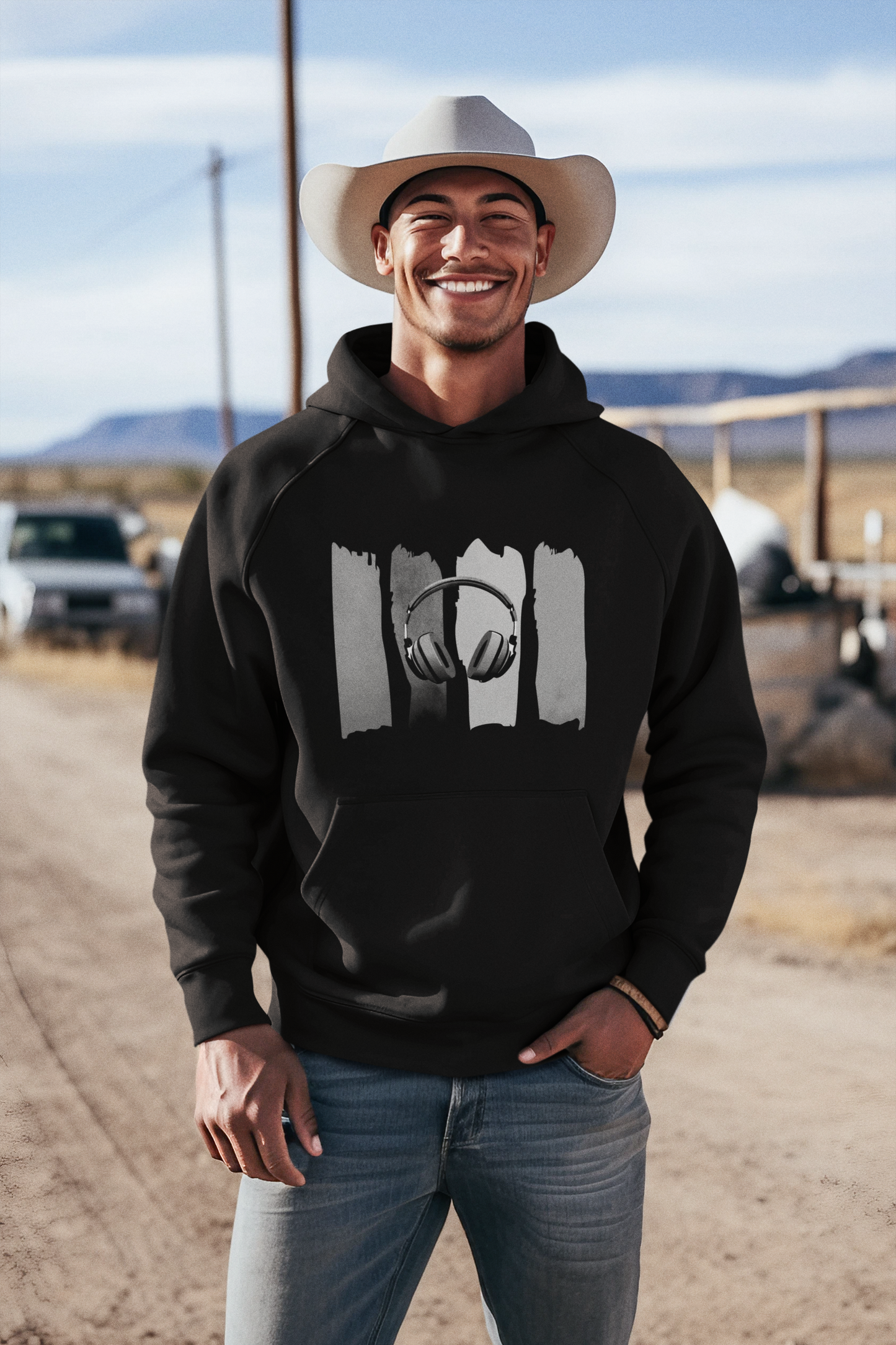 Hoodie Headphones black and white
