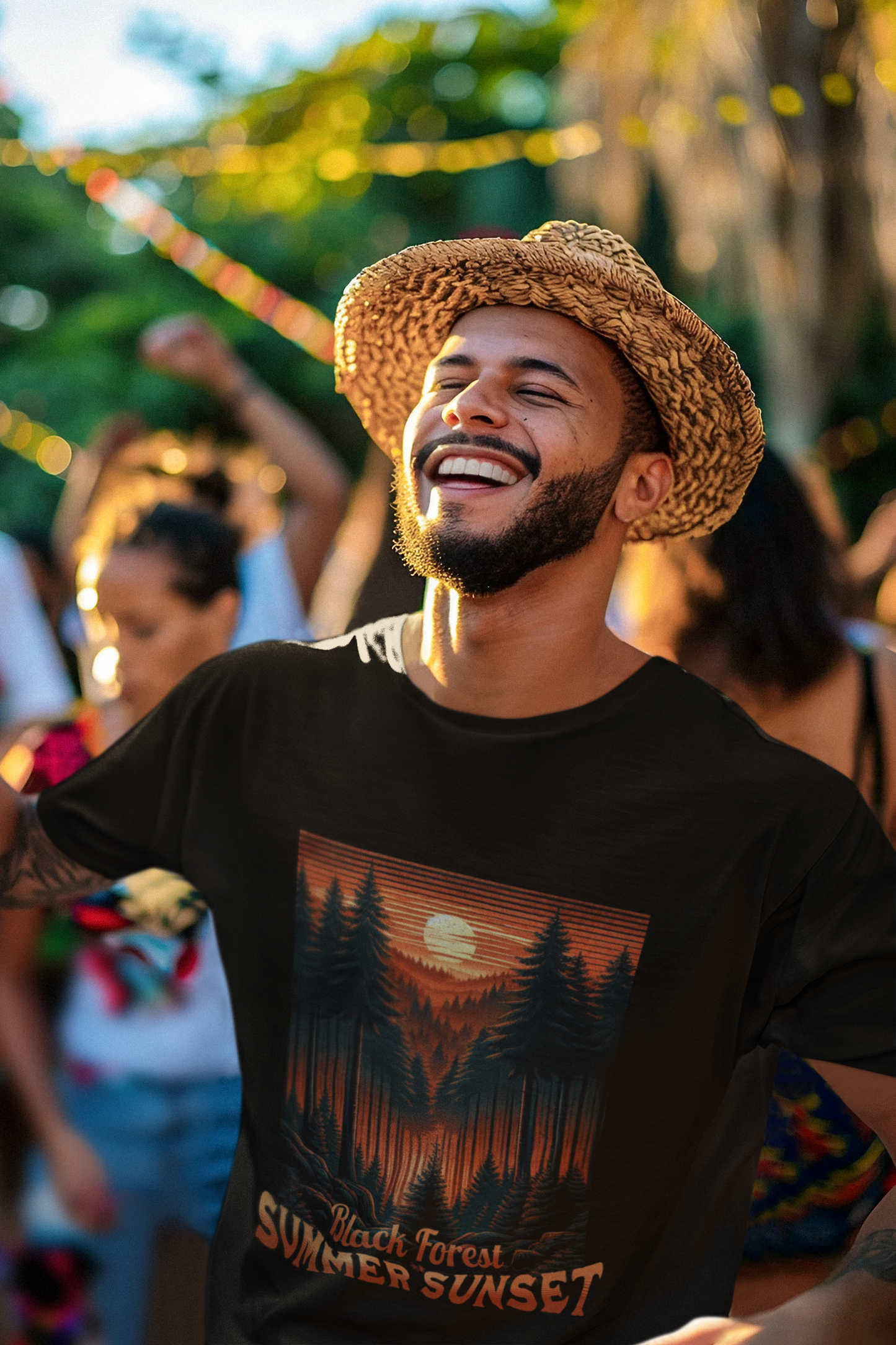 Black Forest Summer Sunset Basic Shirt Unisex