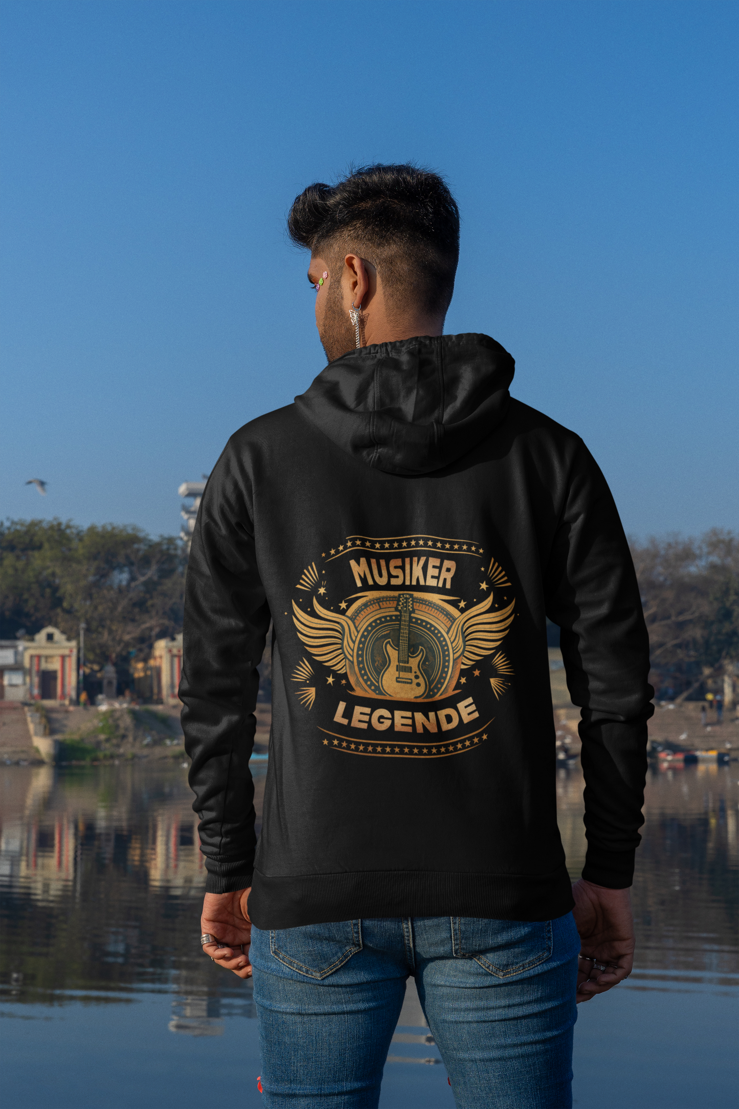 Musiker Legende_Backprint_Classic Hoodie - Mit Taschendruck