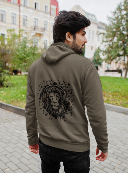 Music Lion_Backprint_Classic Hoodie - Mit Taschendruck