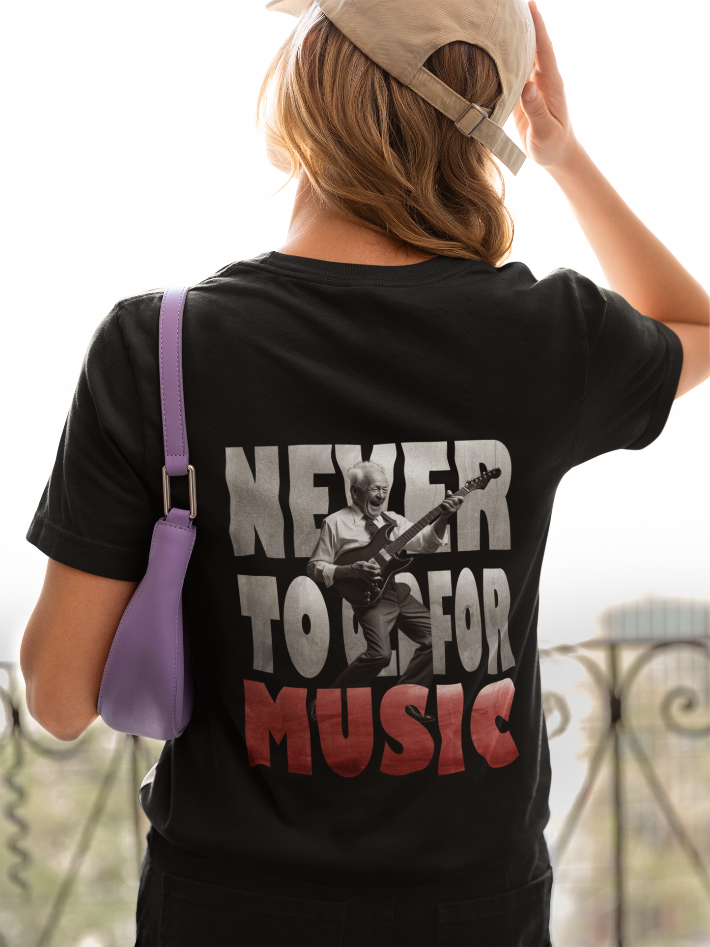 Never to old for music Backprint Classic Organic Shirt Women