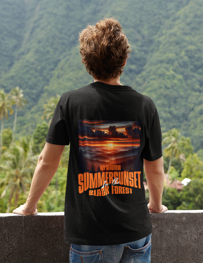 Summer Sunset Backprint Basic Shirt Unisex