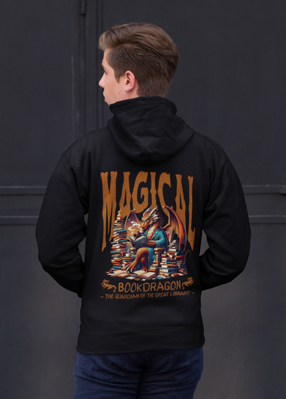 Bookdragon Backprint_Classic Hoodie - Mit Taschendruck