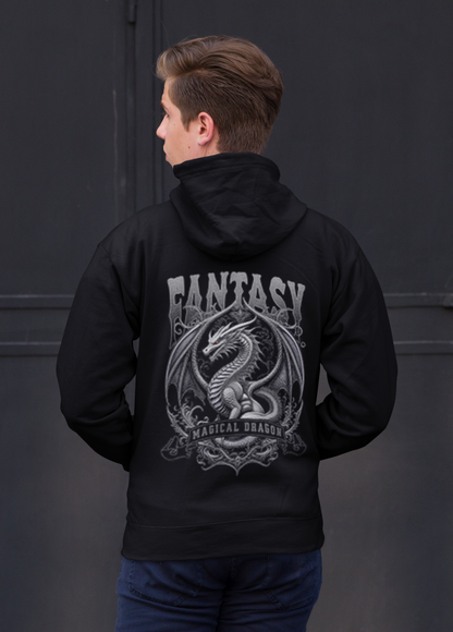 Fantasy Dragon Backprint_Classic Hoodie - Mit Taschendruck