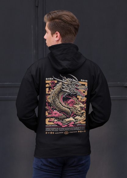 Golden Dragon Backprint_Classic Hoodie - Mit Taschendruck