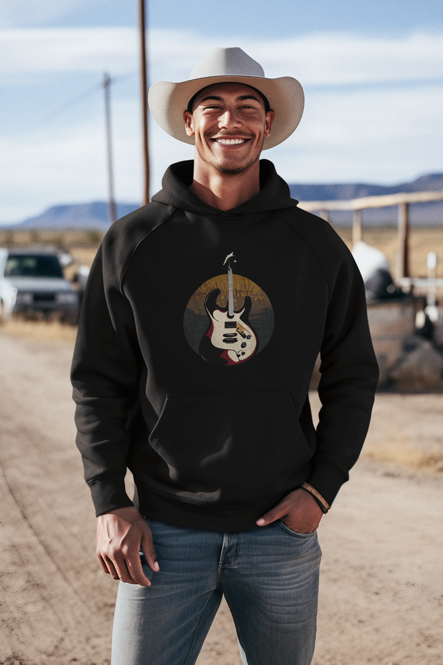 Gitarre_Classic Hoodie - Mit Taschendruck