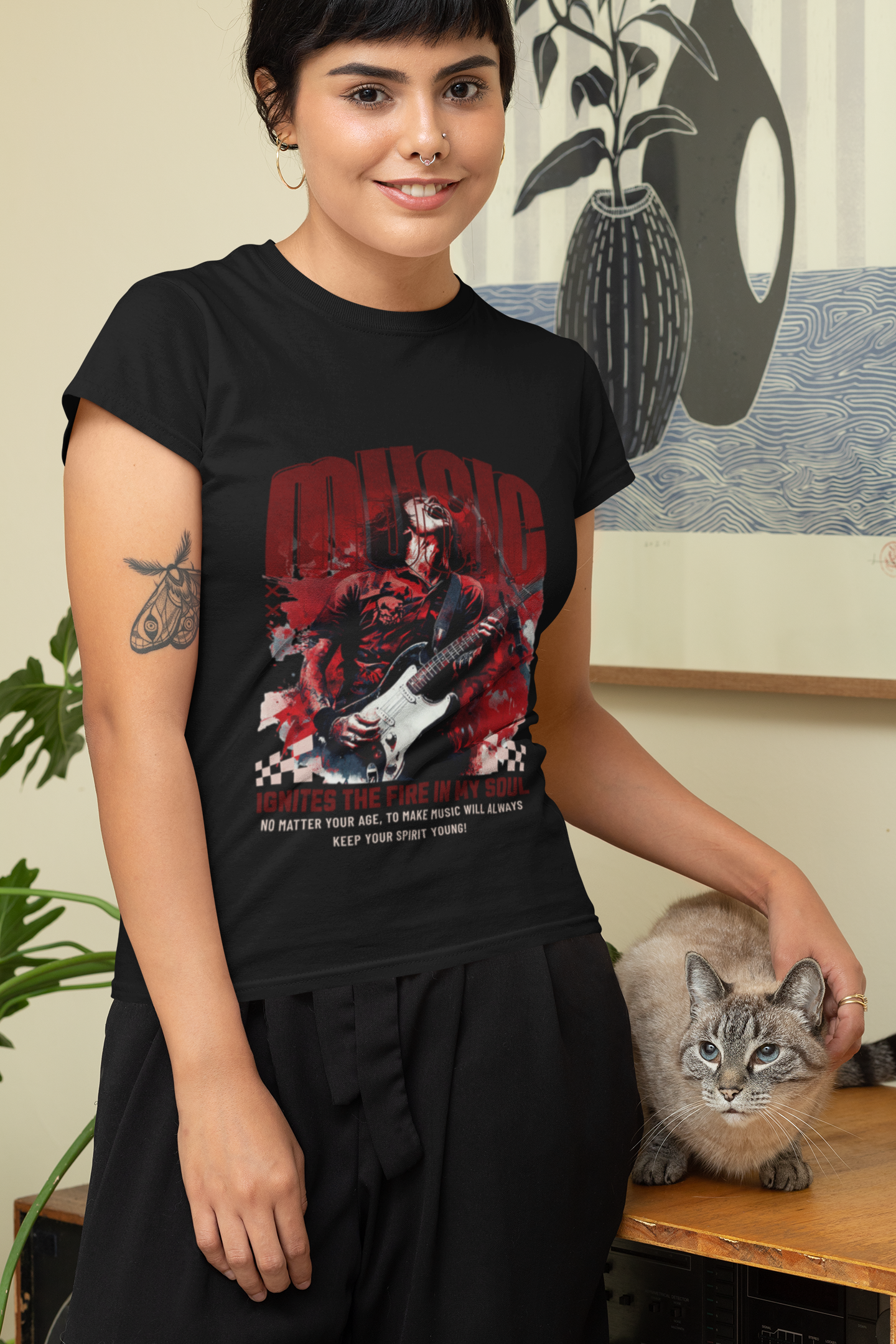 Damen T-Shirt Music ignites the fire in my Soul